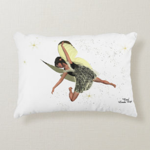 Girl Fairy With Yellow Wings Throw Pillow
