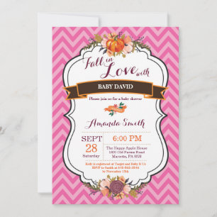 Girl Fall in Love Pumpkin Baby Shower Invitation