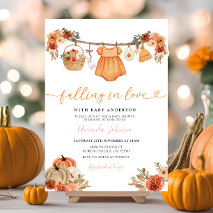 Girl Falling In Love Clothes Baby Shower Invitation
