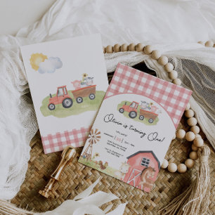 Girl Farm Animals Barnyard Birthday Invitation