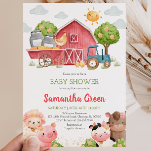 Girl Farm Baby Shower Invitation
