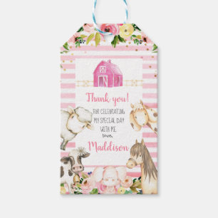Girl Farm Birthday favour tag