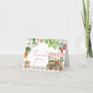Girl Farmers Market Locally Grown Baby Shower Thank You Card