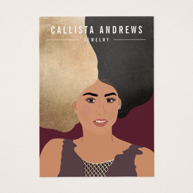 Girl Fashion Illustration Earring Display Card (Front)