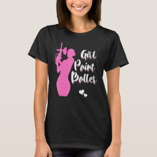 Girl Female Paintballer Player Paintball Shooting T-Shirt