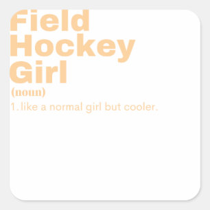 Girl - Field Hockey Square Sticker