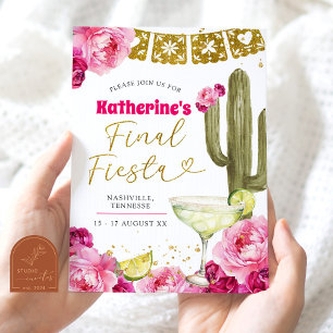 Girl Final Fiesta Bachelorette Weekend Itinerary Invitation