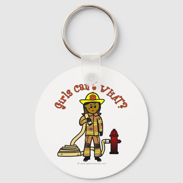 Girl Firefighter Key Ring (Front)