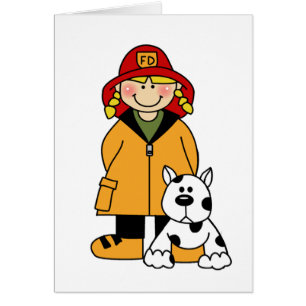 Girl Firefighter with Dalmation