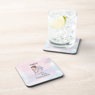 Girl, First Communion Angel Coaster