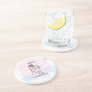 Girl, First Communion Angel Coaster