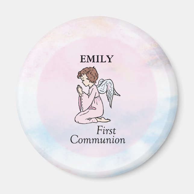 Girl, First Communion Angel Magnet (Front)