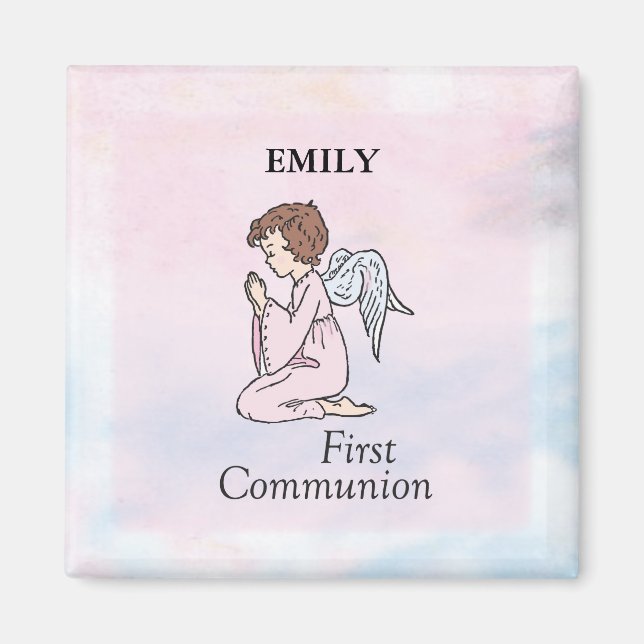 Girl, First Communion Angel Magnet (Front)