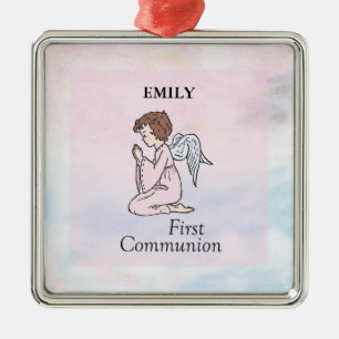 Girl, First Communion Angel Metal Tree Decoration
