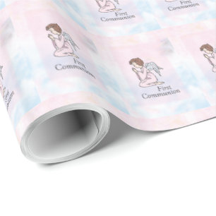 Girl, First Communion Angel Wrapping Paper