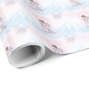 Girl, First Communion Angel Wrapping Paper