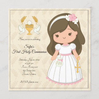 girl first communion invitation