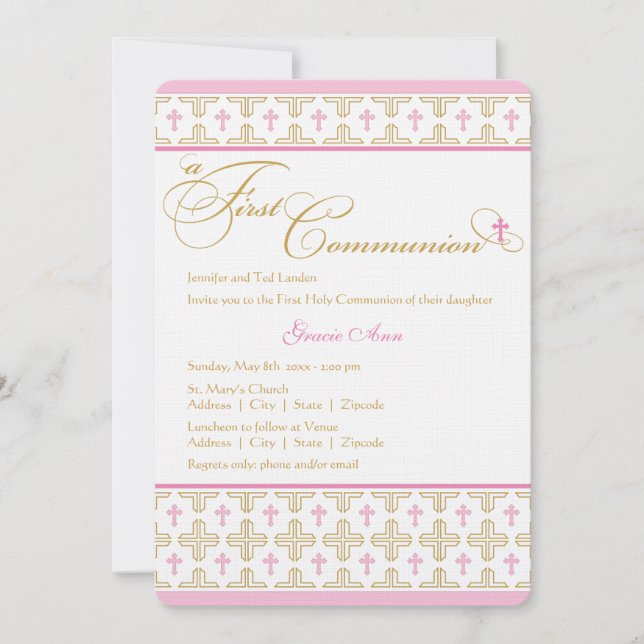 Girl First Communion Invitation (Front)