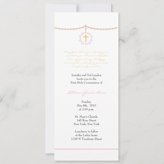 Girl First Communion Invitation (Front)