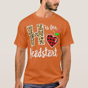 Girl First Day Headstart Leopard Plaid Back School T-Shirt