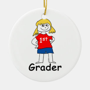 Girl First Grader Ceramic Tree Decoration