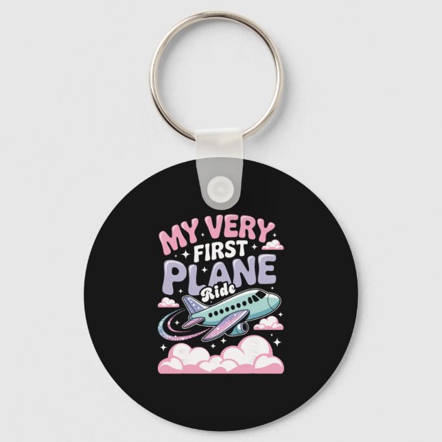 Girl First Plane Ride Children First Time Flyer  Key Ring (Front)