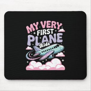 Girl First Plane Ride Children First Time Flyer Mouse Mat