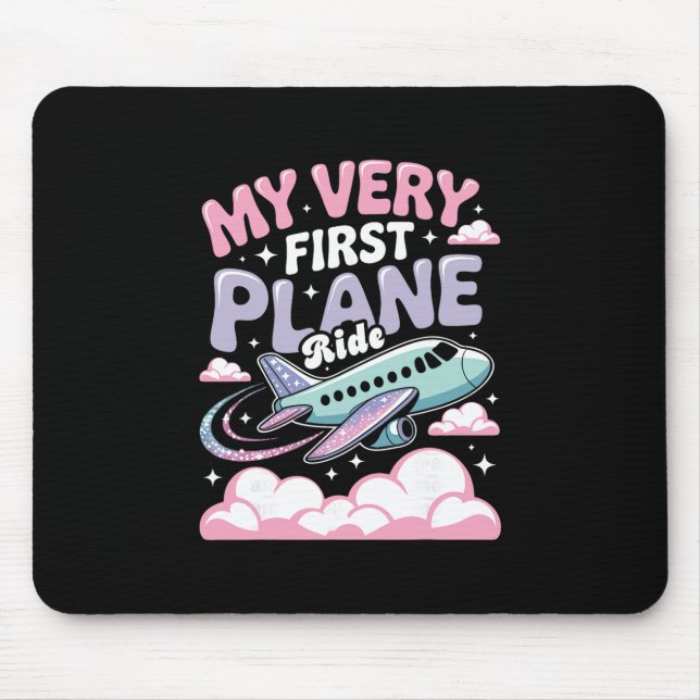 Girl First Plane Ride Children First Time Flyer  Mouse Mat (Front)