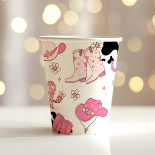 Girl First Rodeo Cowgirl birthday party Paper Cups