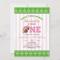 Girl First Year Touch Down Football First Birthday