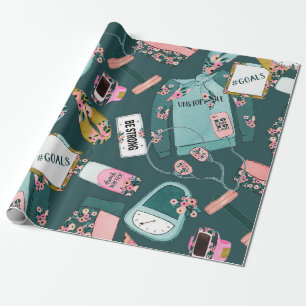Girl Fitness Pattern Wrapping Paper