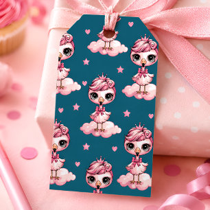 Girl Flamingo Theme Gift Tags