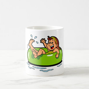 Girl Floating In An Inner Tube Coffee Mug