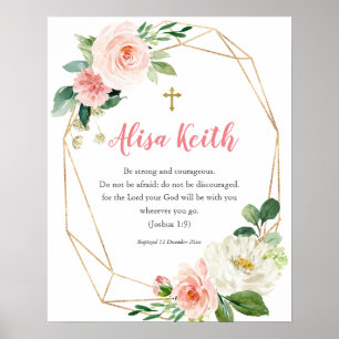 Girl Floral Printable Baptism Gift Poster