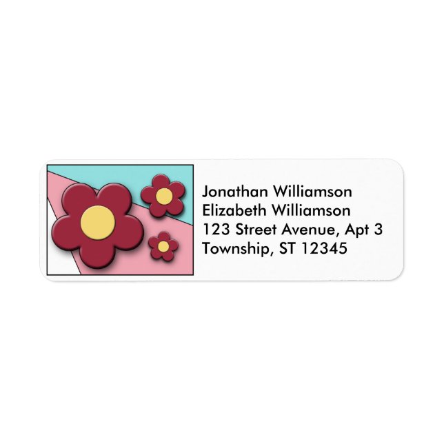 Girl Flower Power Return Address Labels (Front)