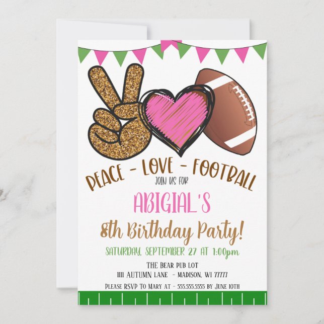 Girl Football Invite (Front)