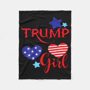 Girl For Donald Trump 2025 Cute Trump Flag Women G Fleece Blanket