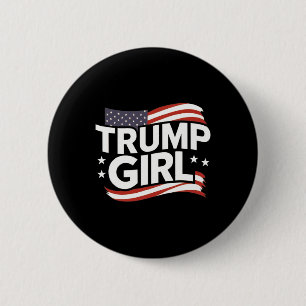 Girl For Donald Trump Cute Trump Flag Women Girls  6 Cm Round Badge