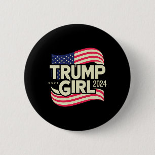 Girl For Donald Trump Cute Trump Flag Women Girls  6 Cm Round Badge