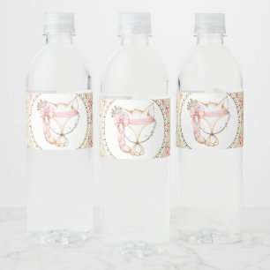 Girl Fox Baby Shower Water Bottle Label