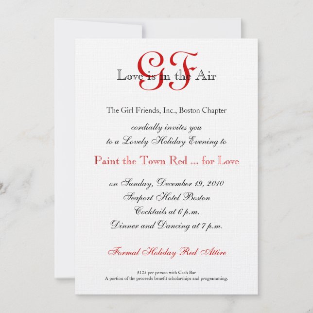Girl Friends Night Out Invitations Red 2 (Front)