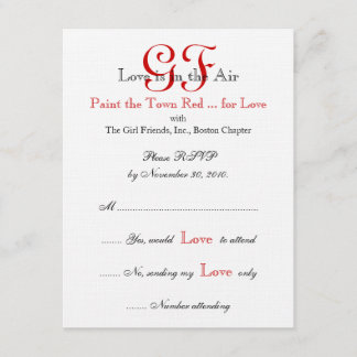Girl Friends Night Out RSVP Cards Red
