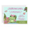 Girl FROG birthday invitation pink pond turtle