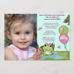 Girl Froggy/FROG birthday invitation (photo) pond