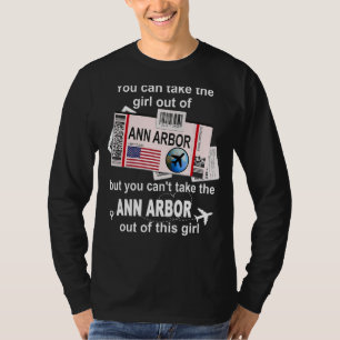 Girl from Ann Arbor Boarding Pass Flight Ticket An T-Shirt