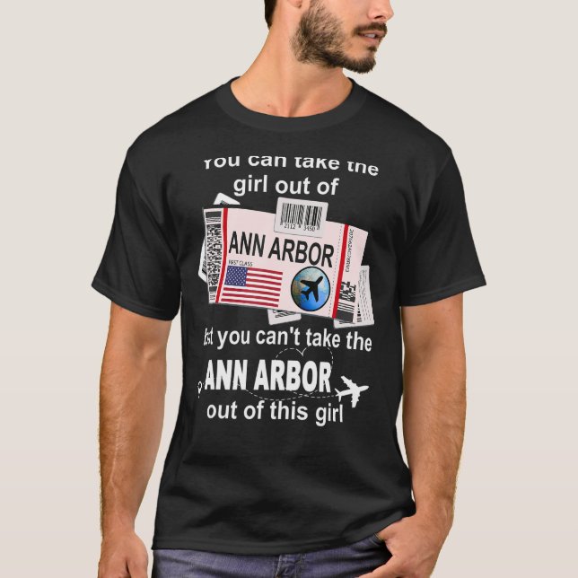 Girl from Ann Arbor Boarding Pass Flight Ticket An T-Shirt (Front)