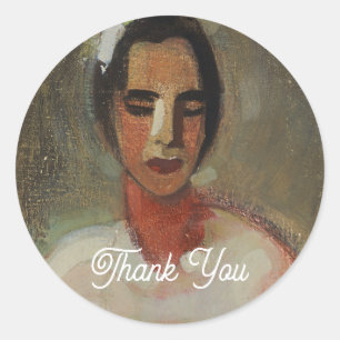 Girl from California, Helene Schjerfbeck  Classic Round Sticker