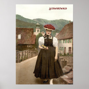 Girl from the Black Forest in Germany (c. 1900) Poster