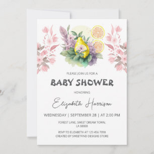 Girl Fruit Theme Baby Shower Invitation