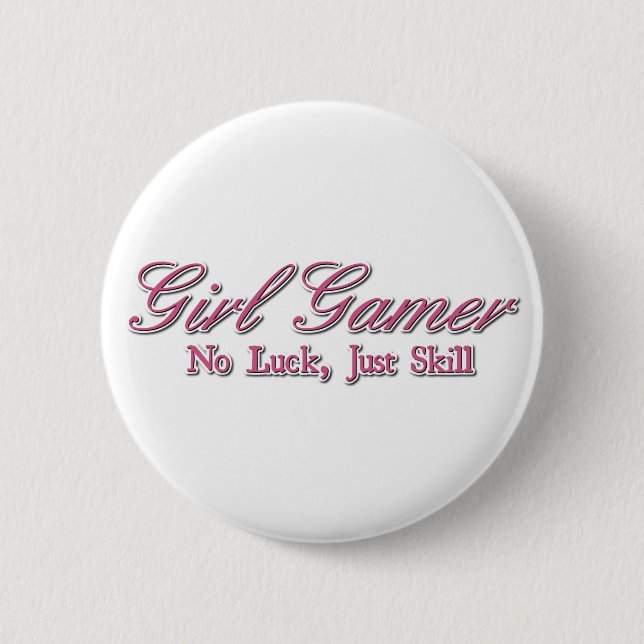 Girl Gamer 6 Cm Round Badge (Front)